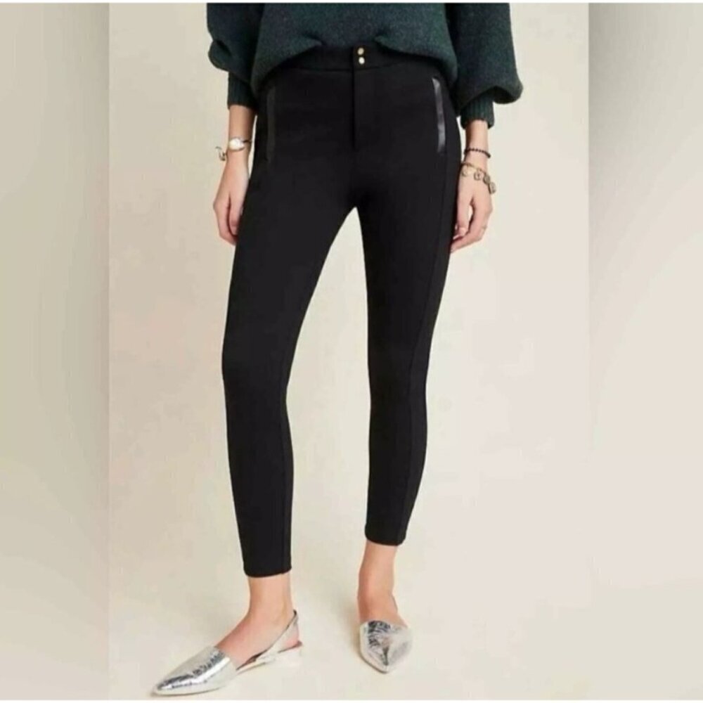 Anthropologie The Essential Slim Trousers Black Size 14